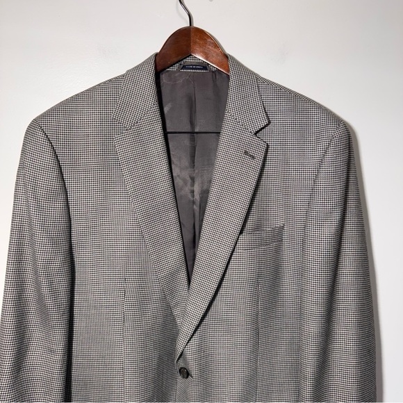 Lauren Ralph Lauren Dillards Silk Wool Blazer Men 44L Houndstooth Sport Coat - Picture 3 of 10